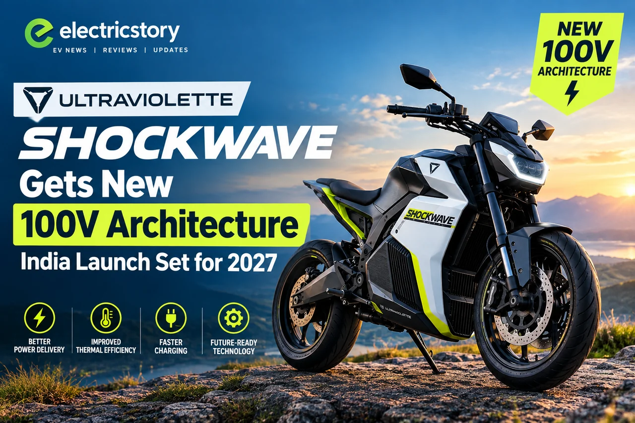 Ultraviolette Shockwave electric motorcycle with new 100V architecture
