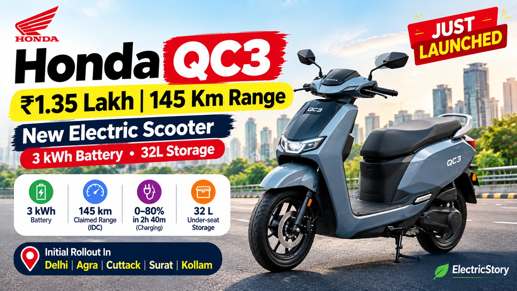 Honda QC3 Electric Scooter